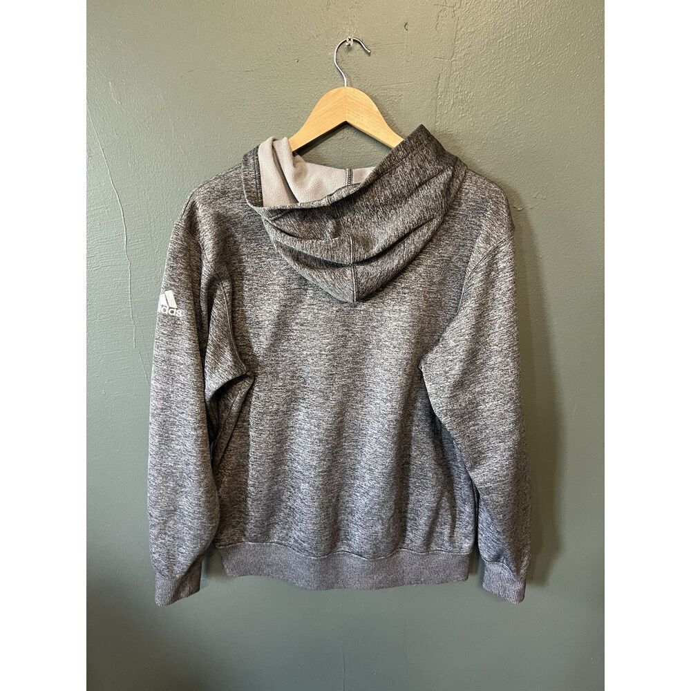 Adidas Womens Gray Pullover Hooded Sweatshirt Athletic Size Medium - Picture 2 of 3